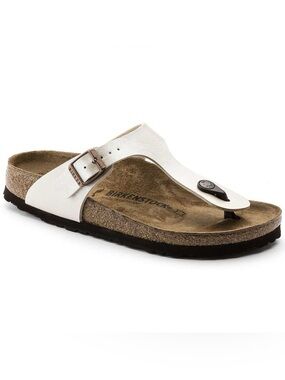 BIRKENSTOCK GIZEH THONG SANDAL IN PEARL WHITE SZ 40